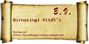 Birnstingl Vitéz névjegykártya